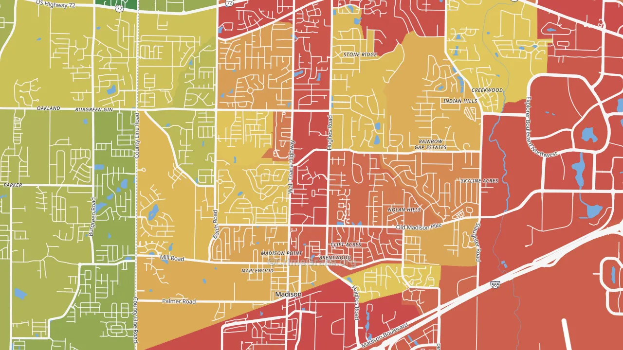 35758, AL Map of Drug-Related Crime Rates