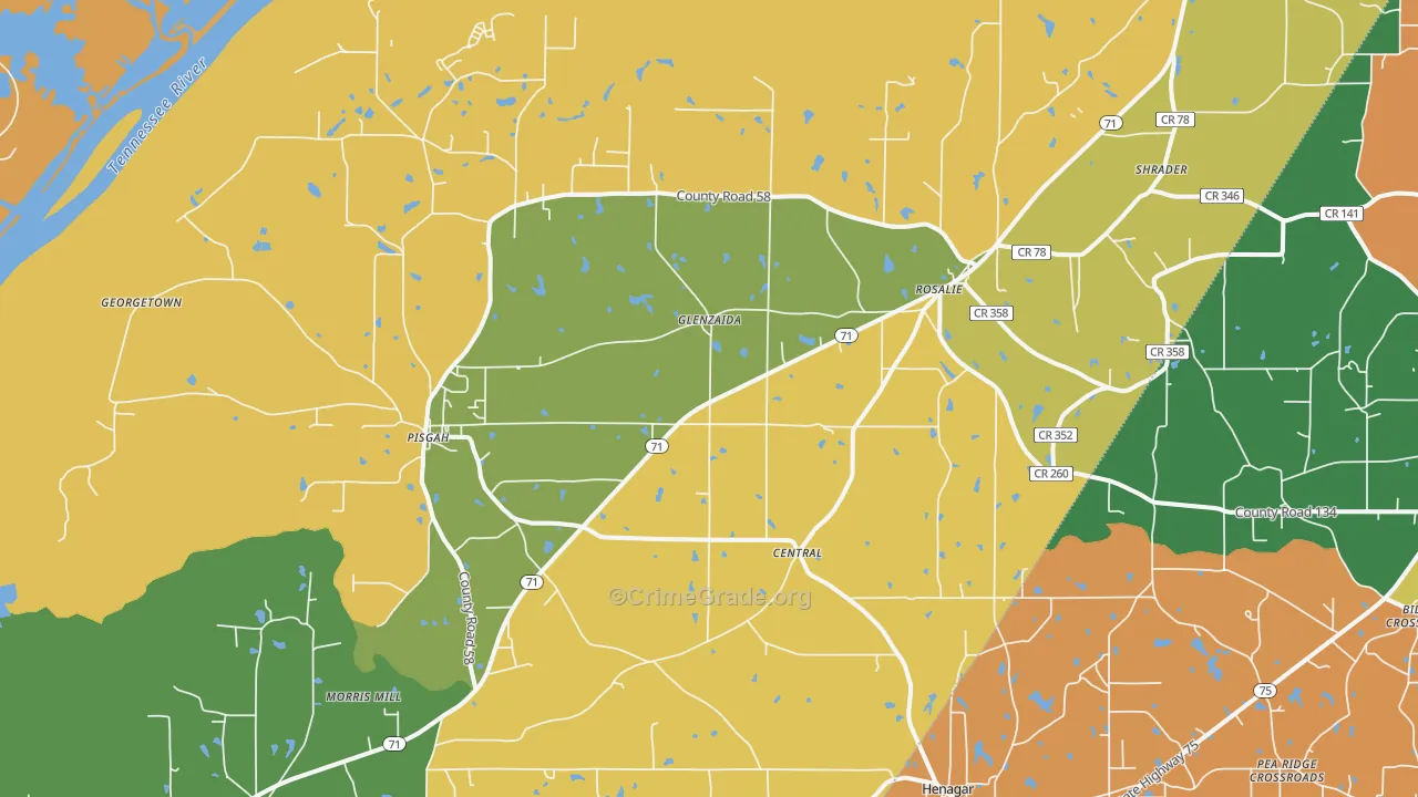 35765, AL Map of Drug-Related Crime Rates