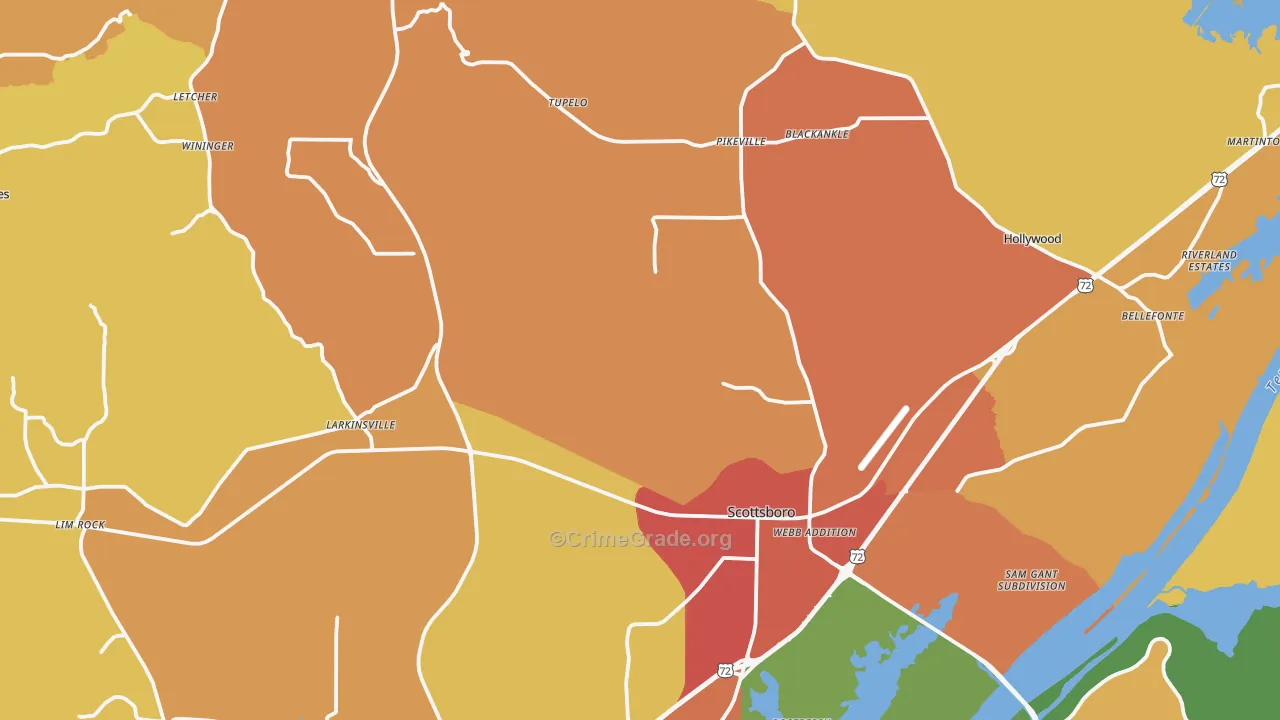 35768, AL Map of Drug-Related Crime Rates