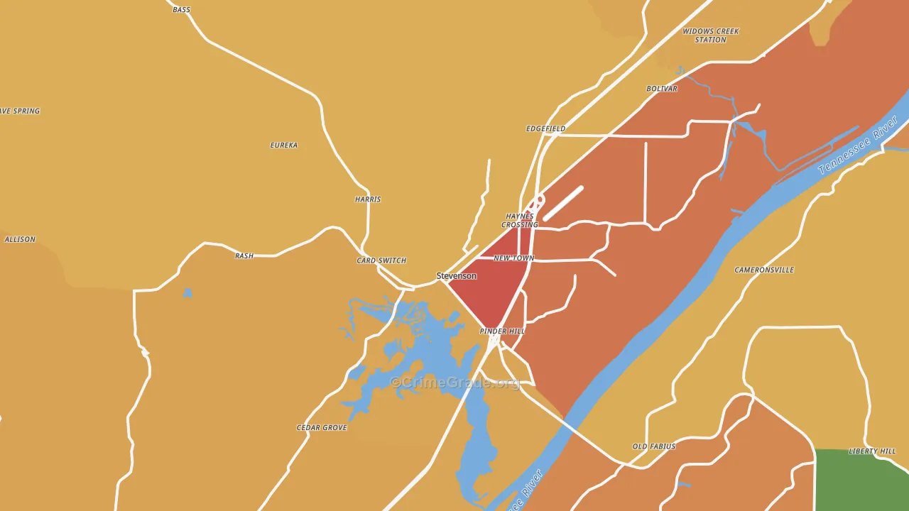 35772, AL Map of Drug-Related Crime Rates