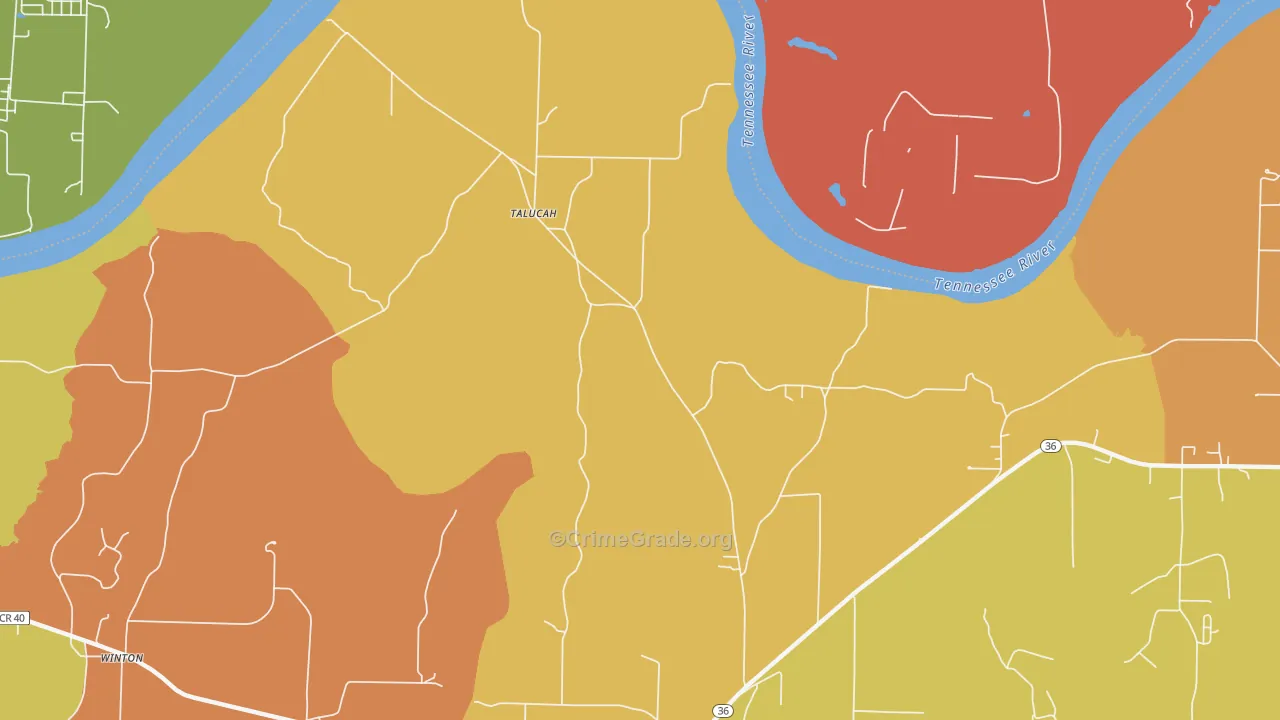 35775, AL Map of Drug-Related Crime Rates