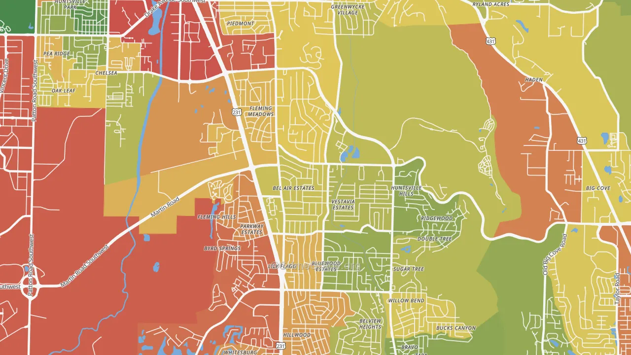 35802, AL Map of Drug-Related Crime Rates