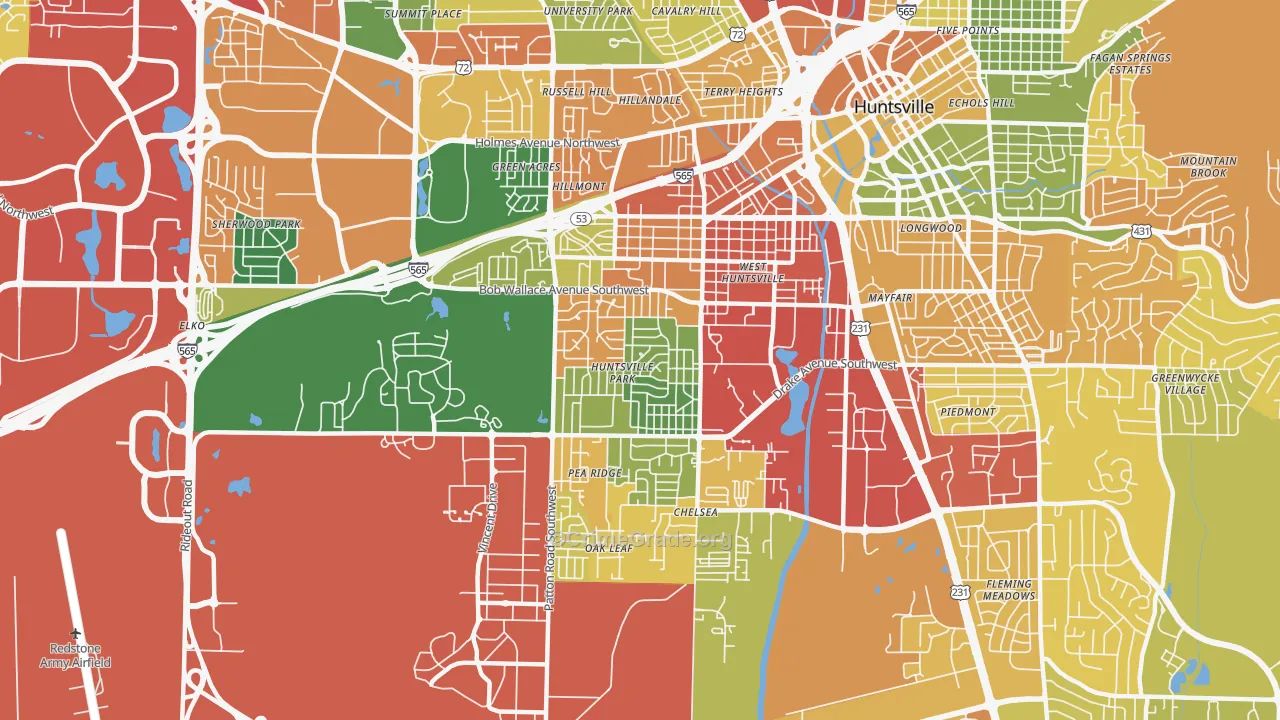 35805, AL Map of Drug-Related Crime Rates