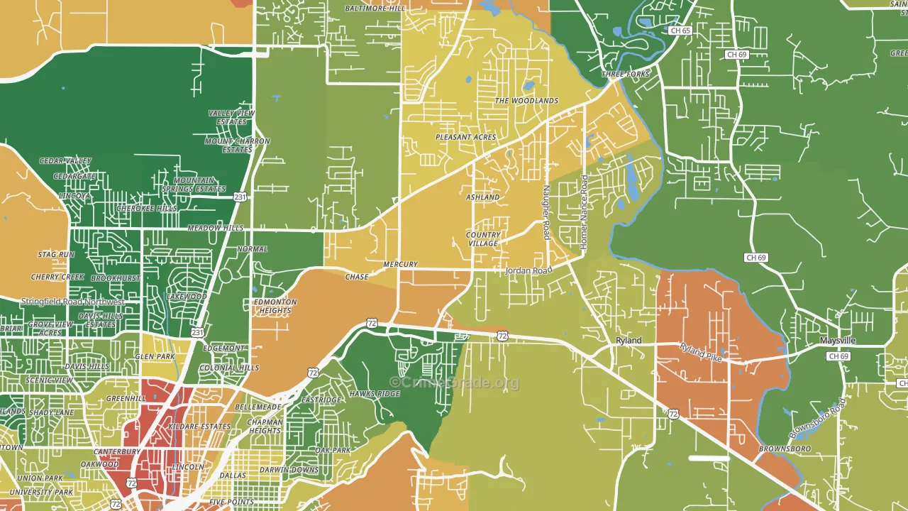 35811, AL Map of Drug-Related Crime Rates