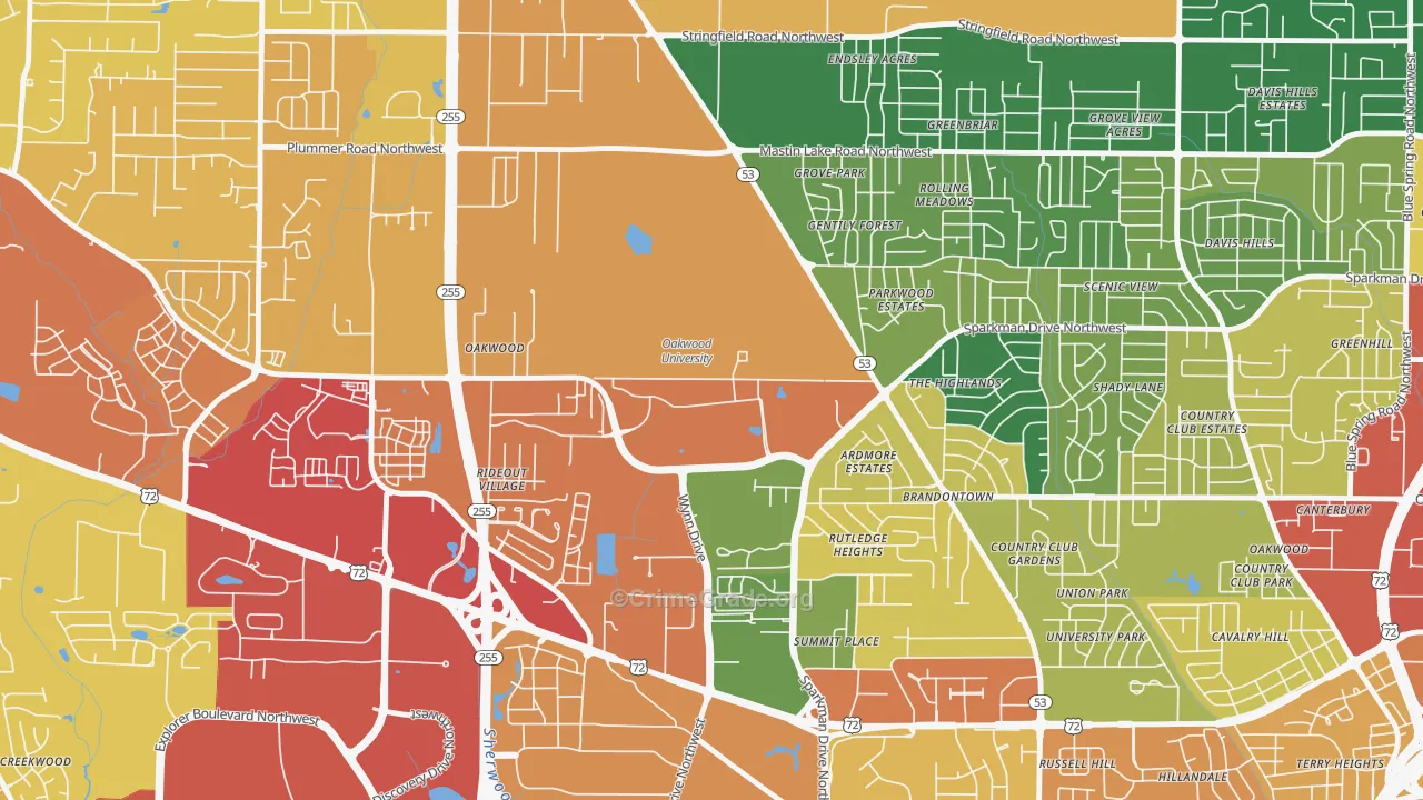 35896, AL Map of Drug-Related Crime Rates