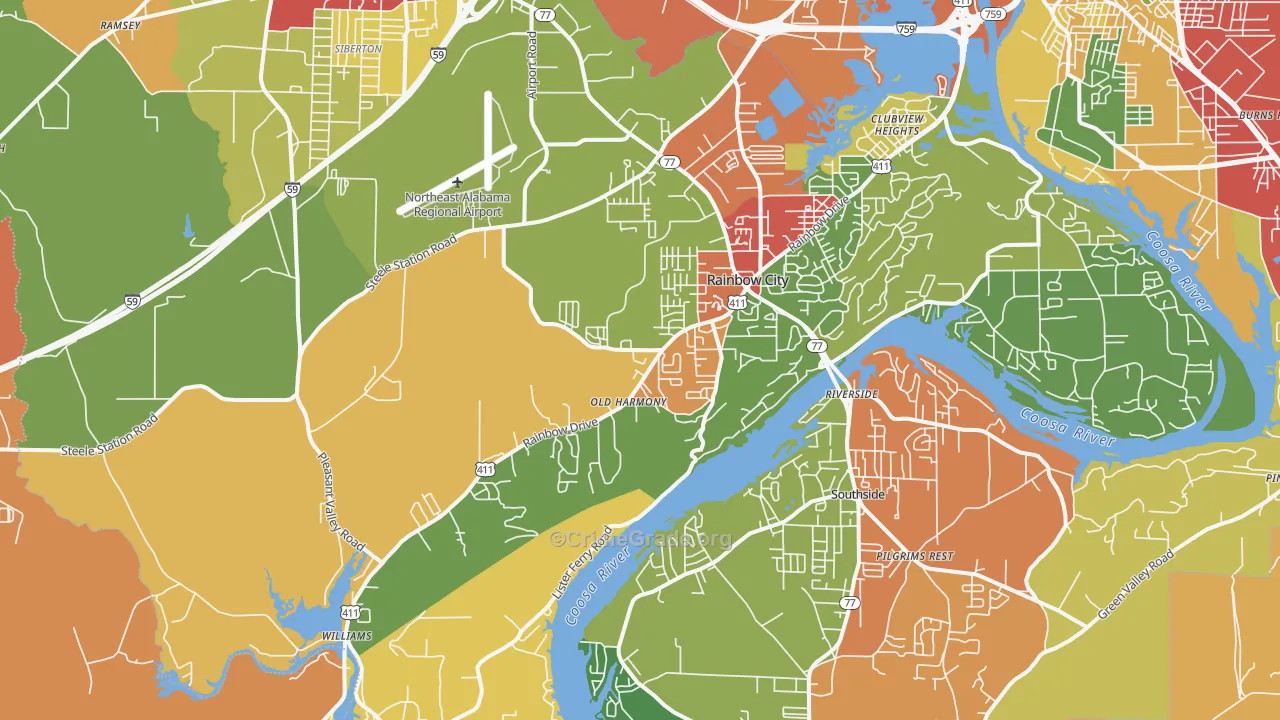 35906, AL Map of Drug-Related Crime Rates