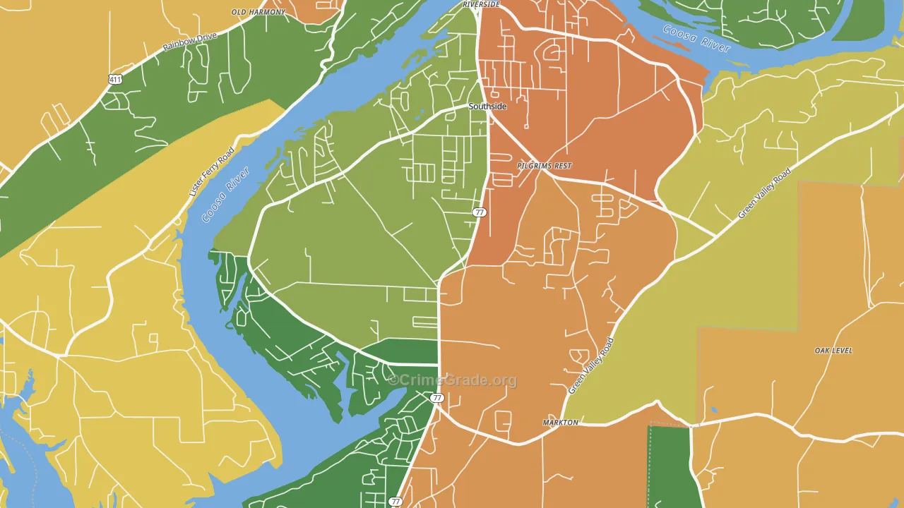 35907, AL Map of Drug-Related Crime Rates