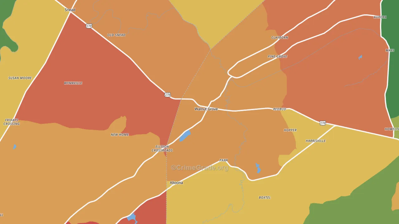 35952, AL Map of Drug-Related Crime Rates