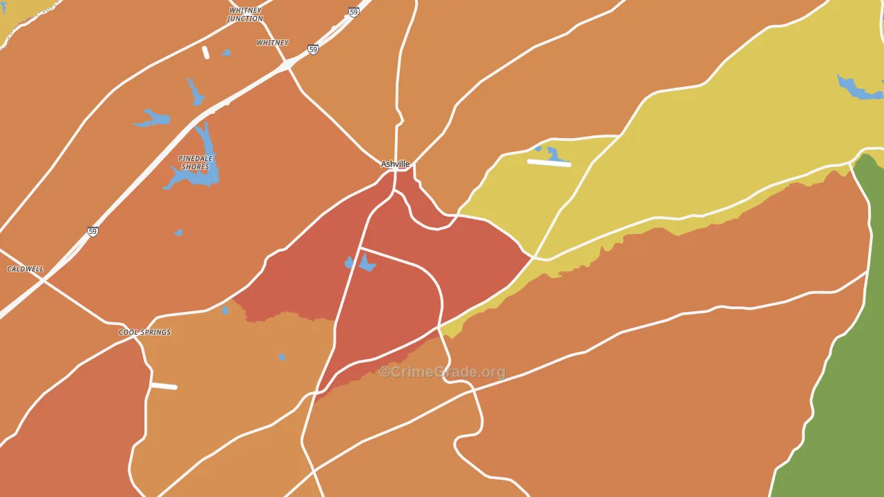 35953, AL Map of Drug-Related Crime Rates