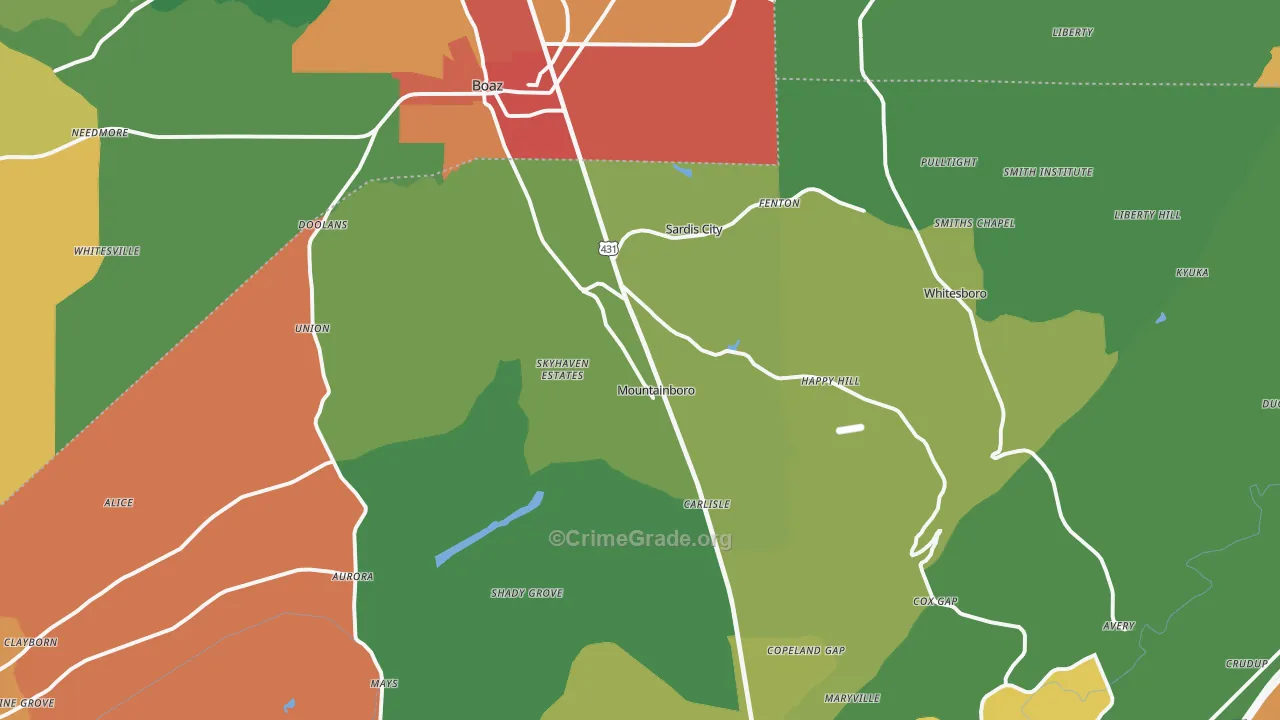 35956, AL Map of Drug-Related Crime Rates