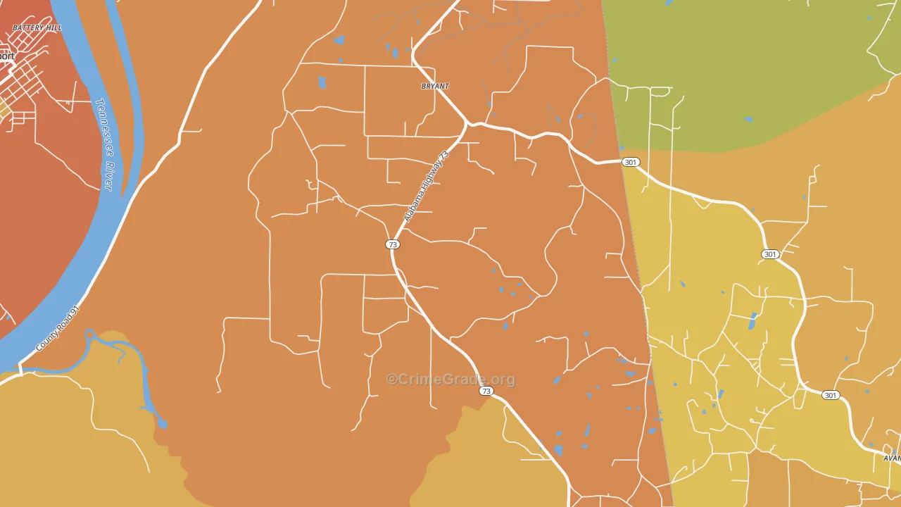 35958, AL Map of Drug-Related Crime Rates