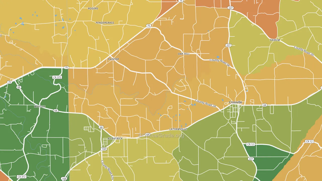 35962, AL Map of Drug-Related Crime Rates