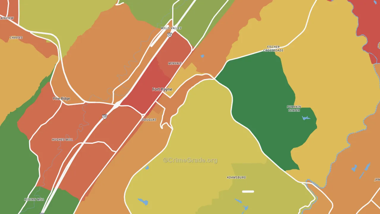 35967, AL Map of Drug-Related Crime Rates