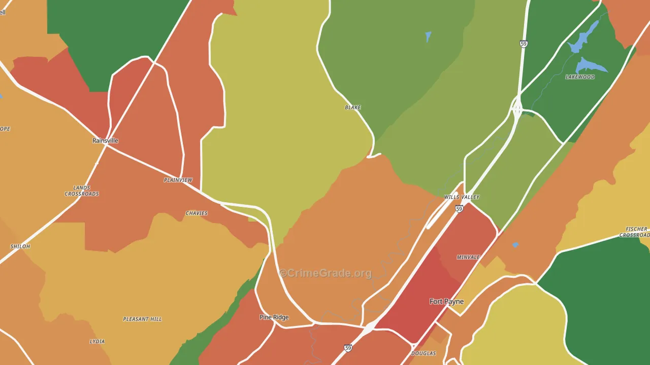 35968, AL Map of Drug-Related Crime Rates