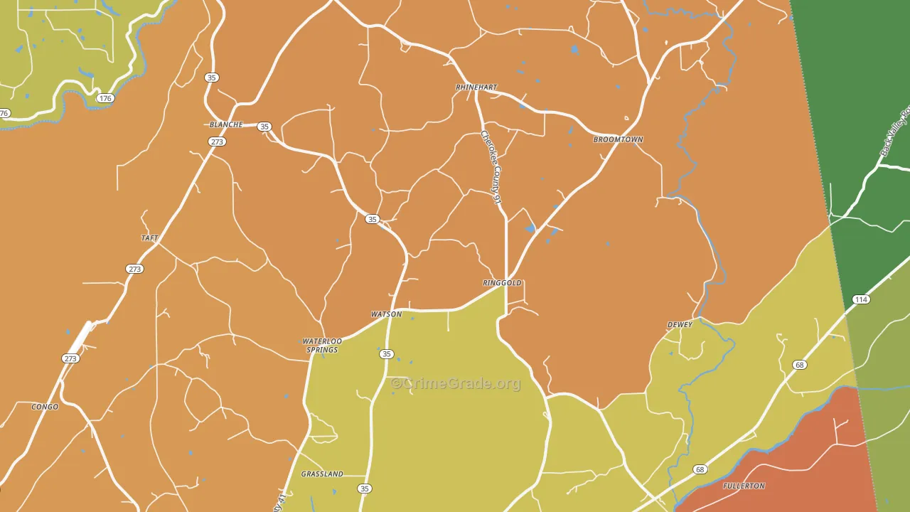 35973, AL Map of Drug-Related Crime Rates