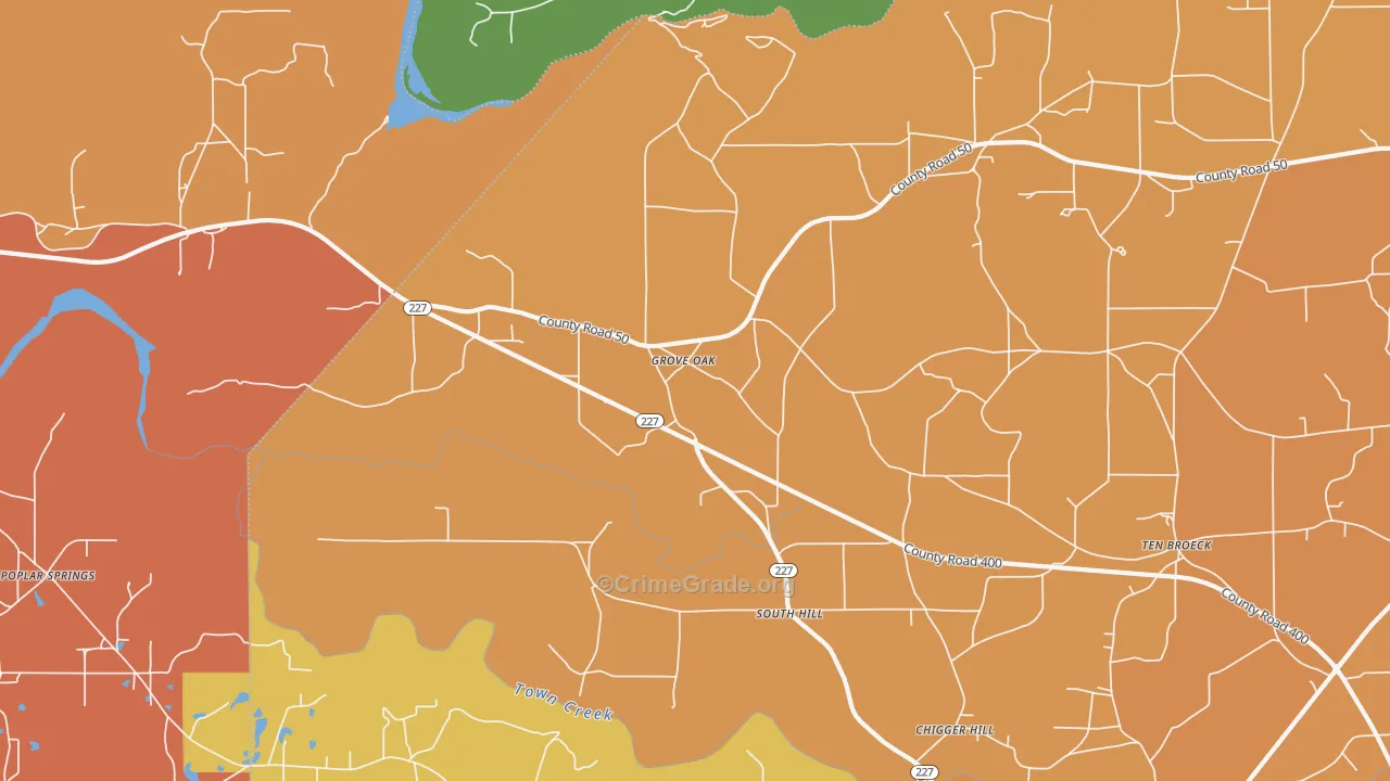 35975, AL Map of Drug-Related Crime Rates