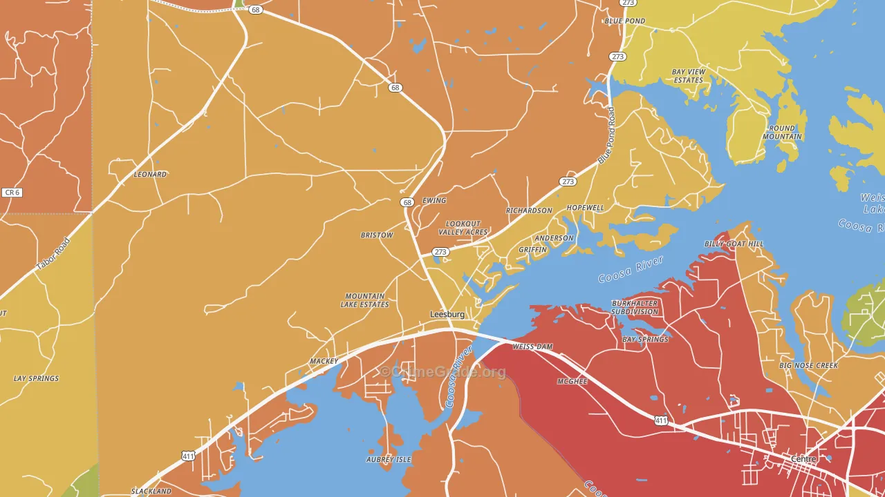35983, AL Map of Drug-Related Crime Rates