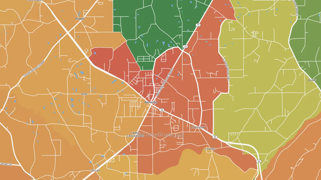 35986, AL Map of Drug-Related Crime Rates