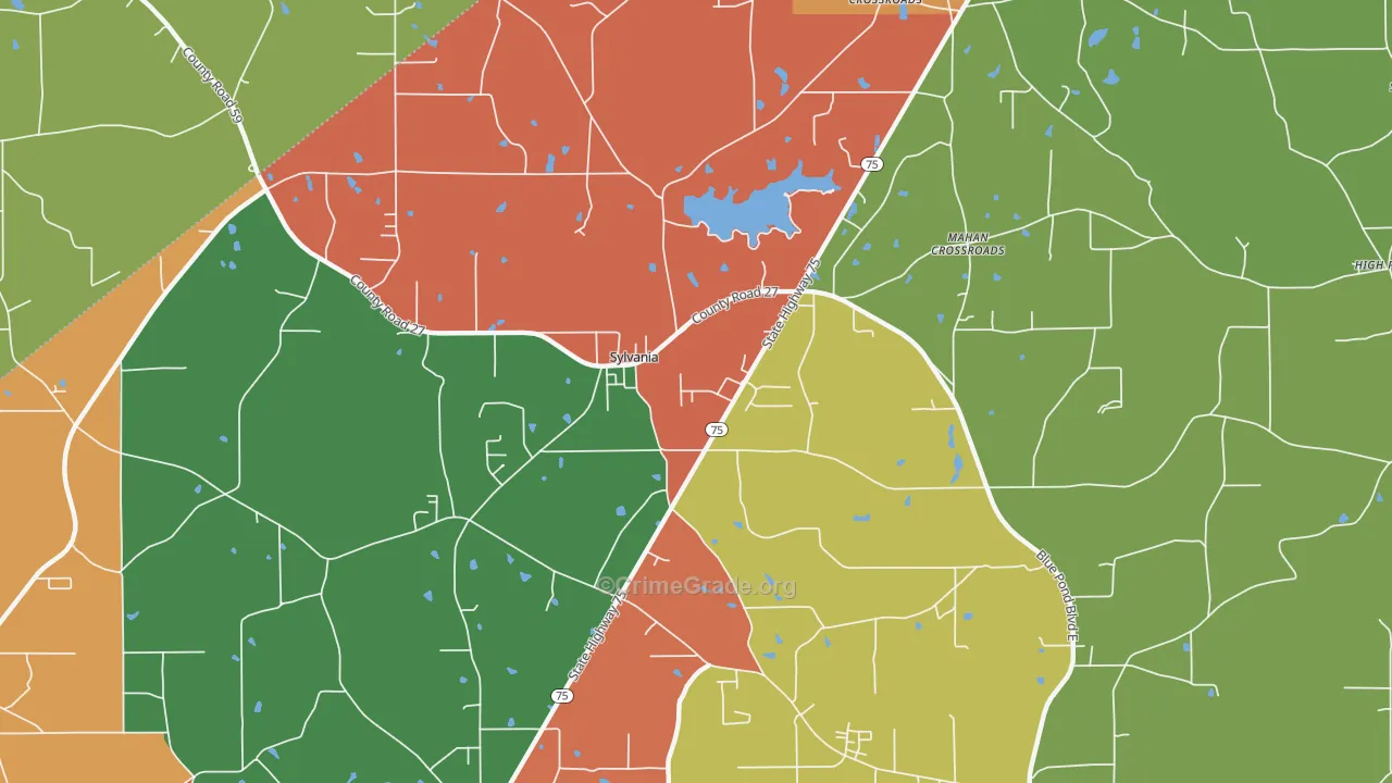 35988, AL Map of Drug-Related Crime Rates