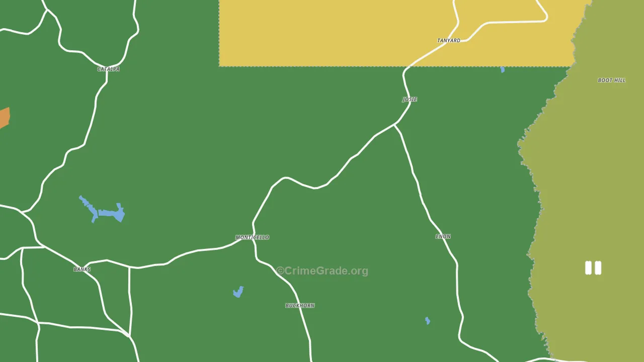 36005, AL Map of Drug-Related Crime Rates