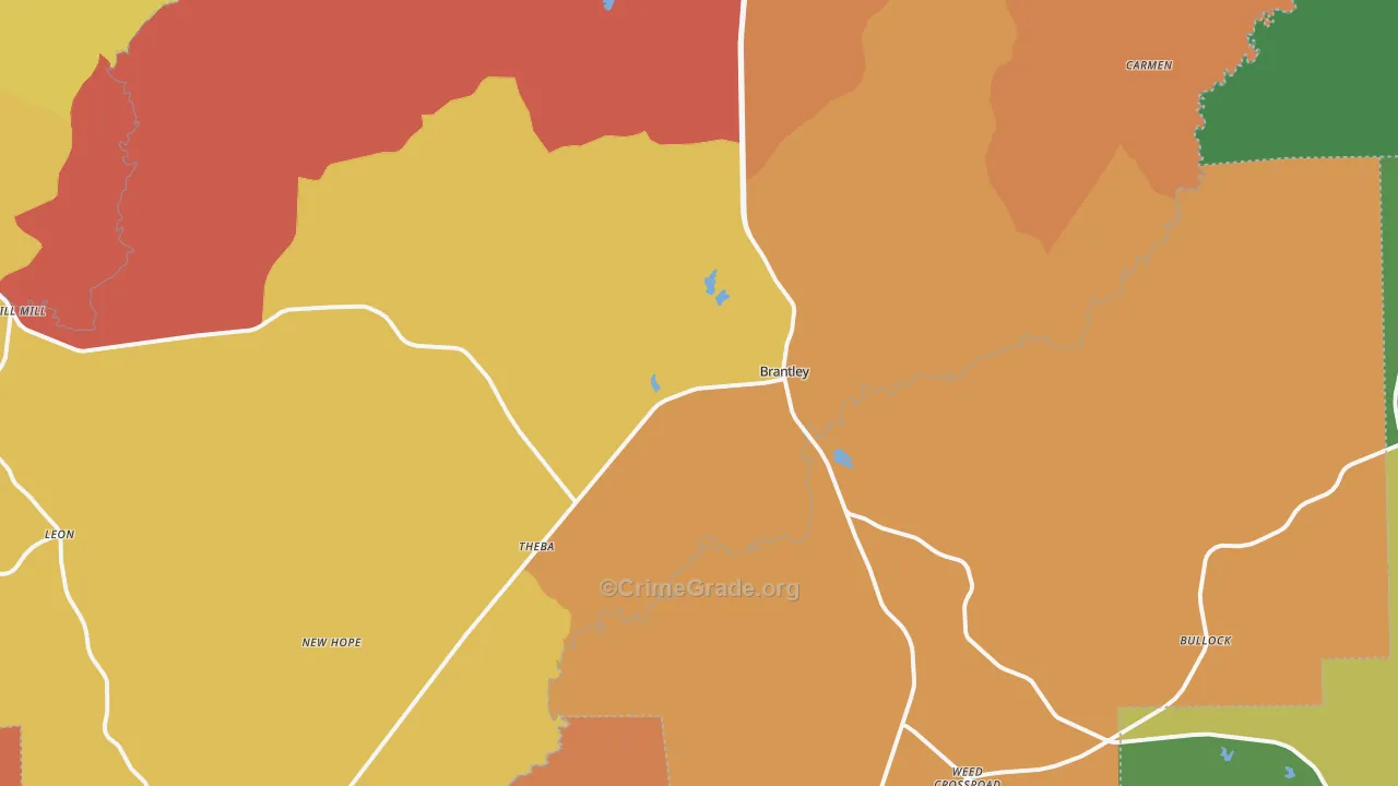 36009, AL Map of Drug-Related Crime Rates