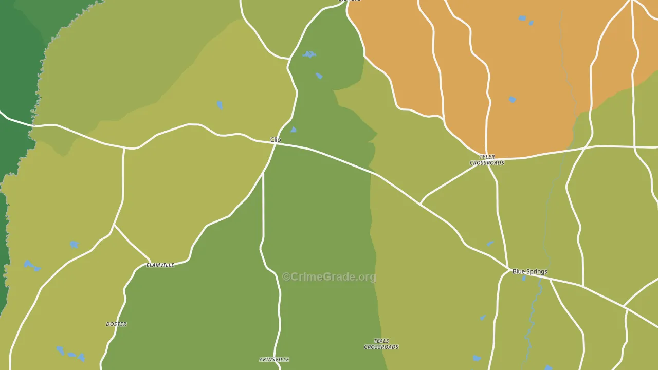 36017, AL Map of Drug-Related Crime Rates
