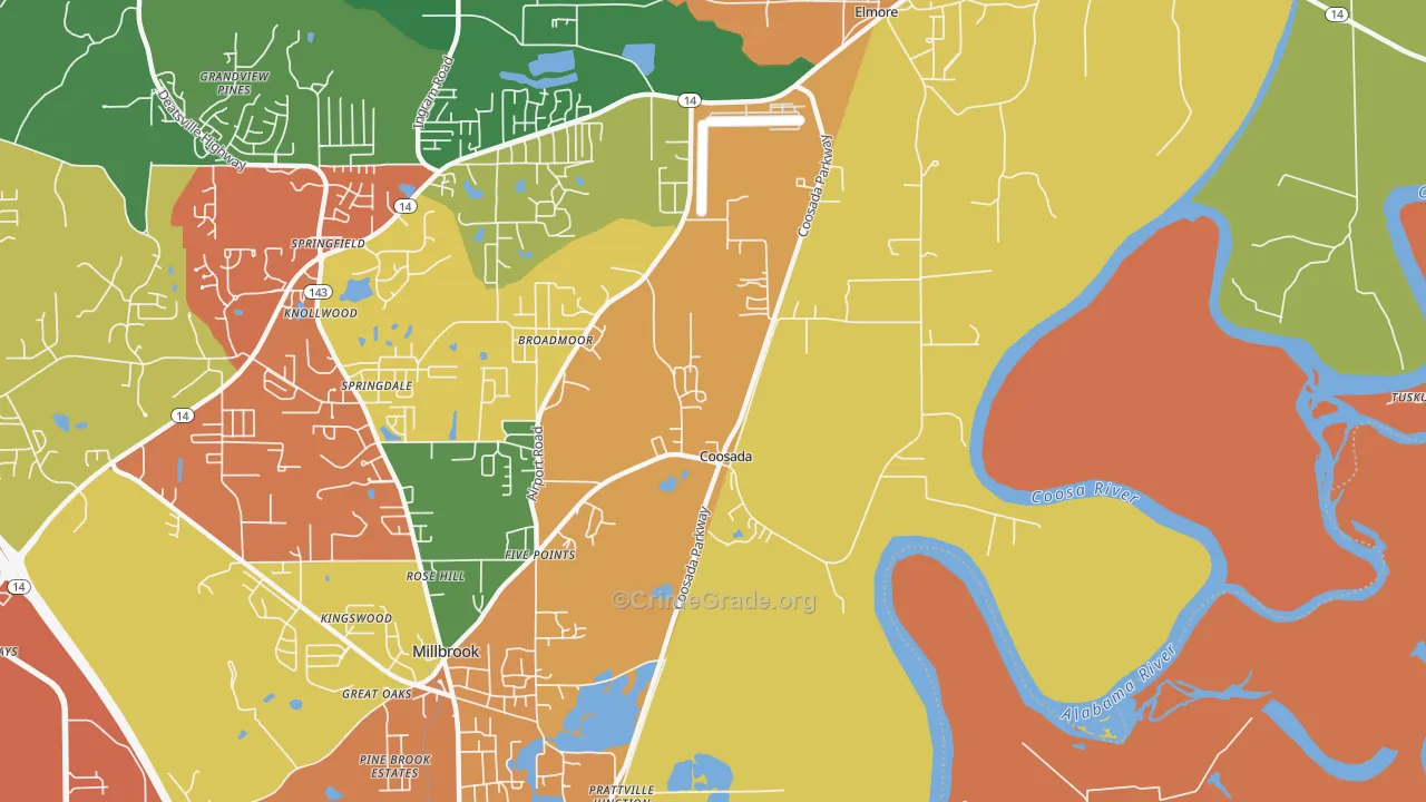 36020, AL Map of Drug-Related Crime Rates