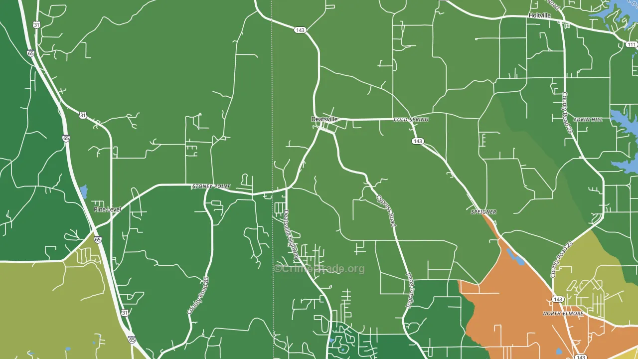 36022, AL Map of Drug-Related Crime Rates