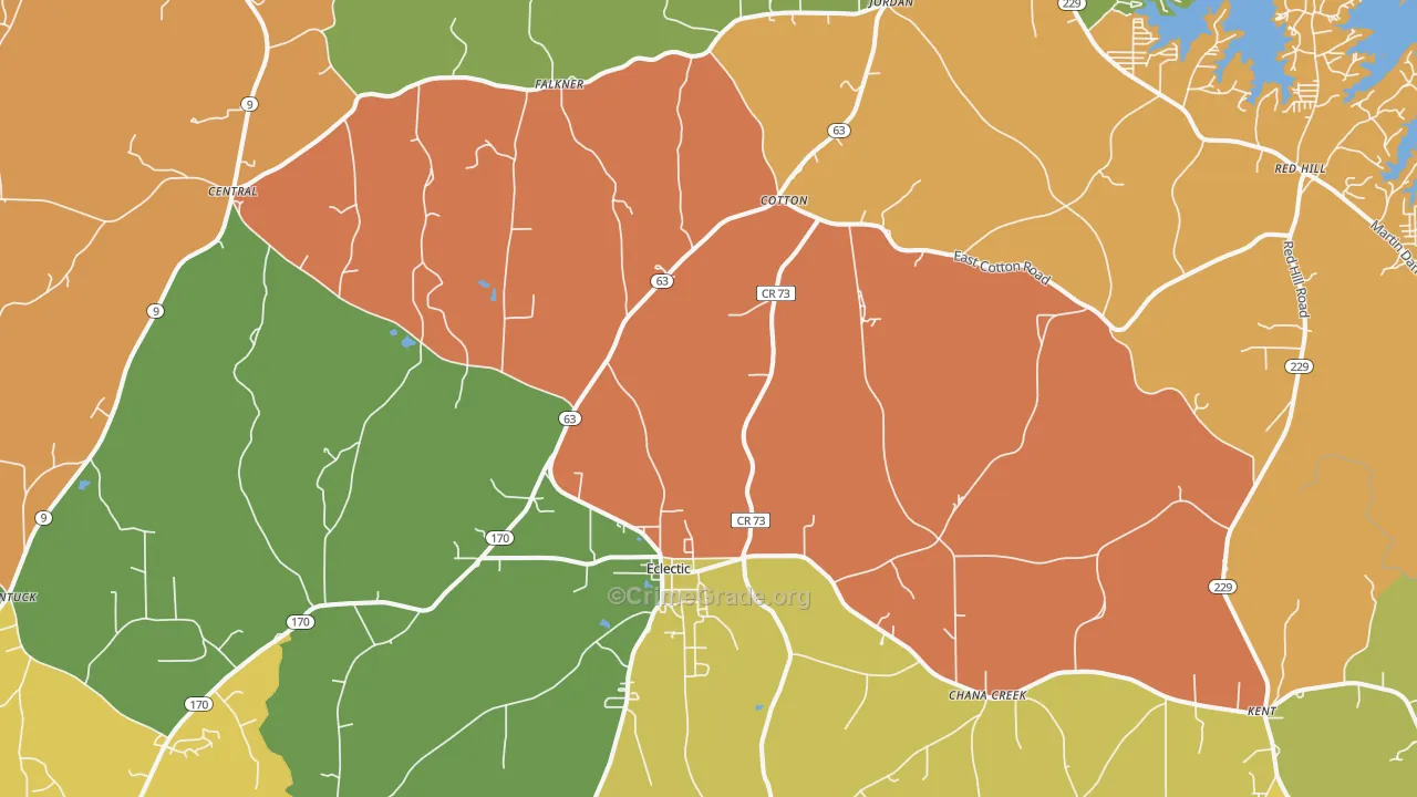 36024, AL Map of Drug-Related Crime Rates