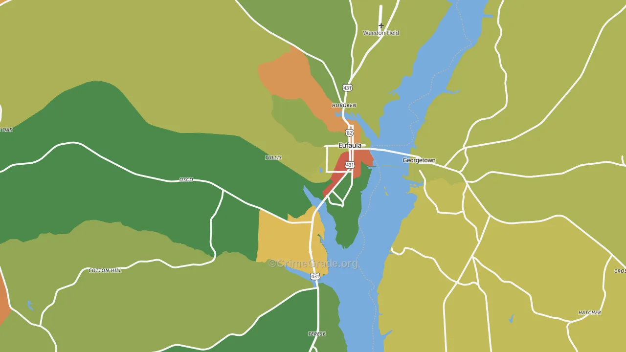 36027, AL Map of Drug-Related Crime Rates