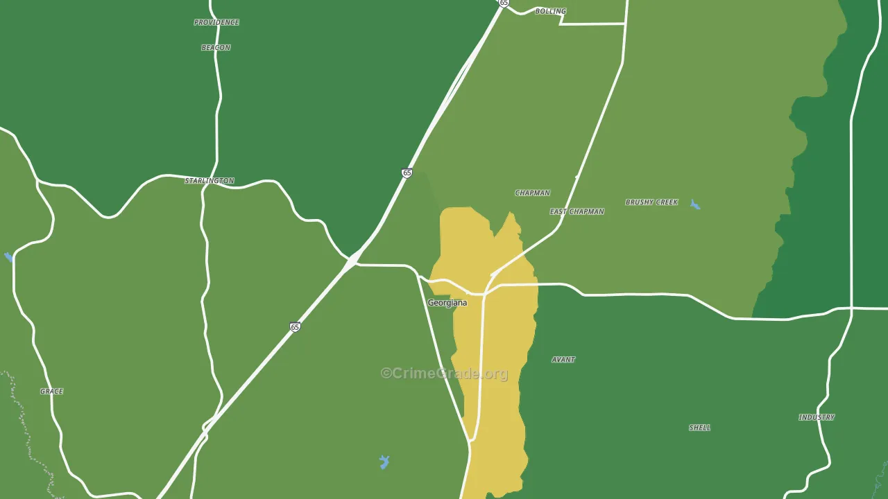36033, AL Map of Drug-Related Crime Rates
