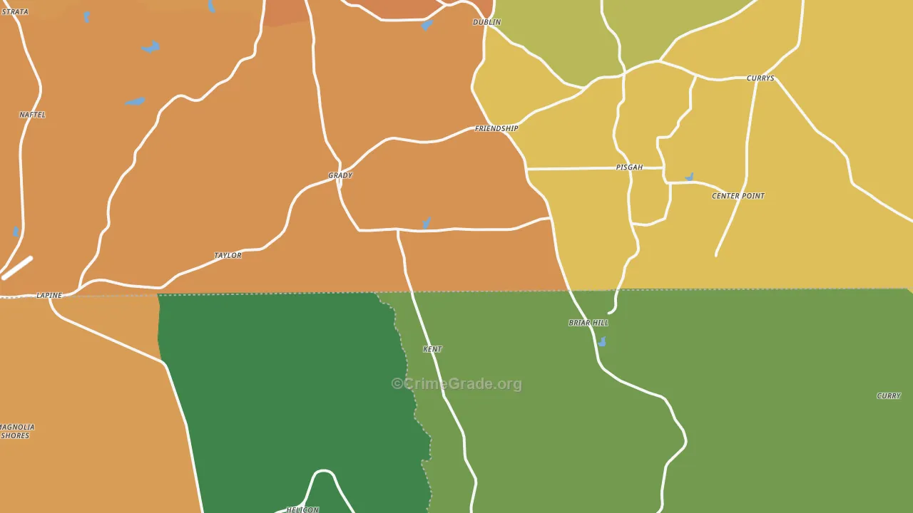 36036, AL Map of Drug-Related Crime Rates