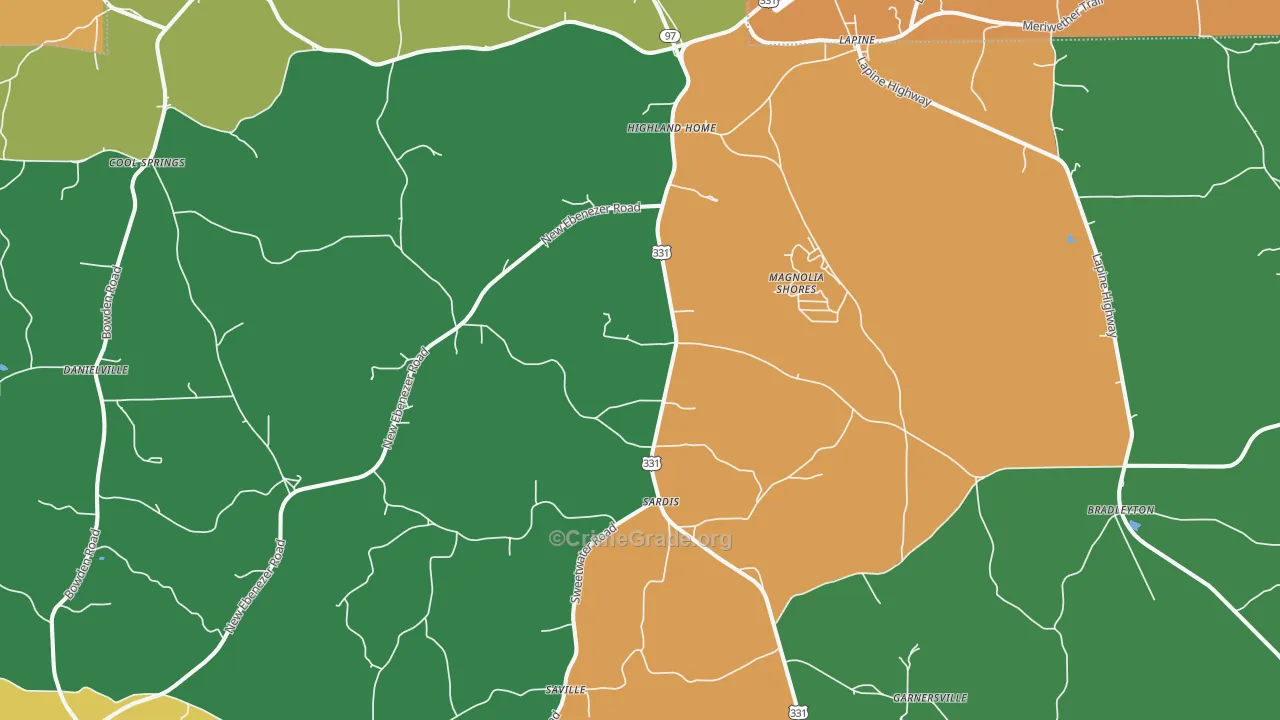 36041, AL Map of Drug-Related Crime Rates