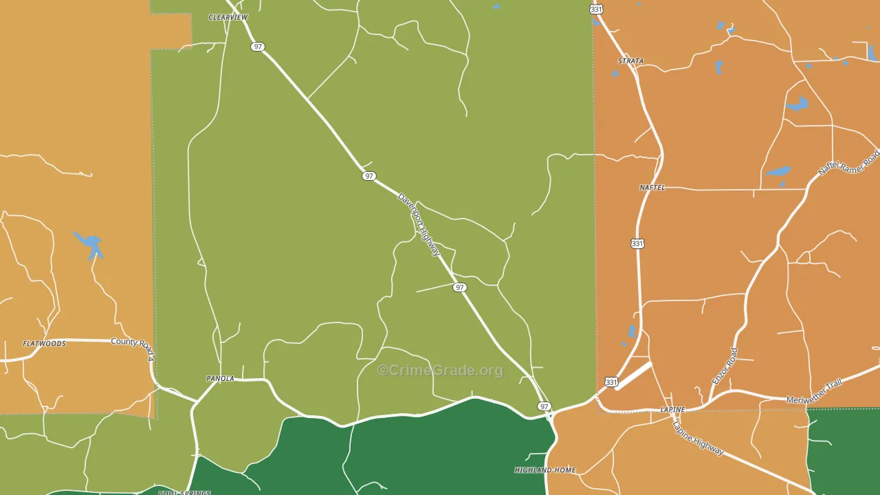 36046, AL Map of Drug-Related Crime Rates