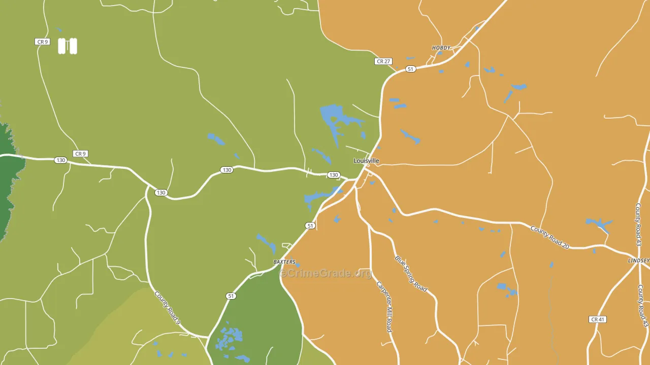 36048, AL Map of Drug-Related Crime Rates