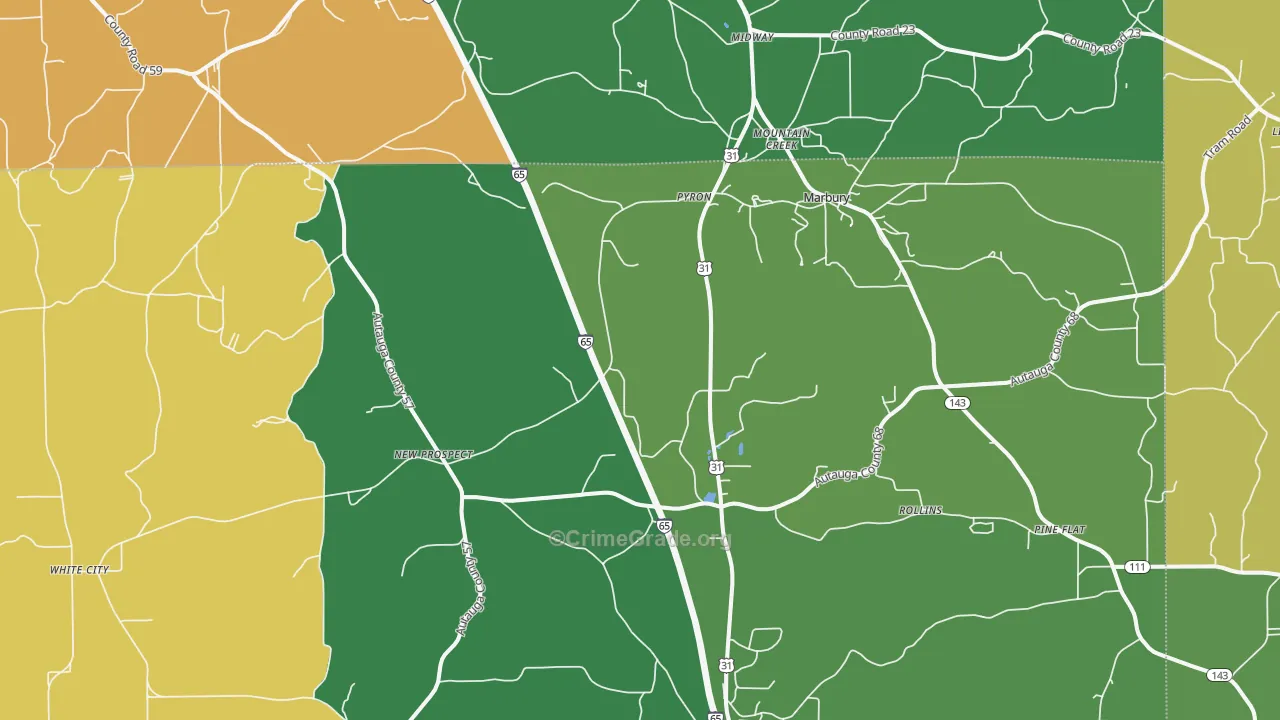 36051, AL Map of Drug-Related Crime Rates