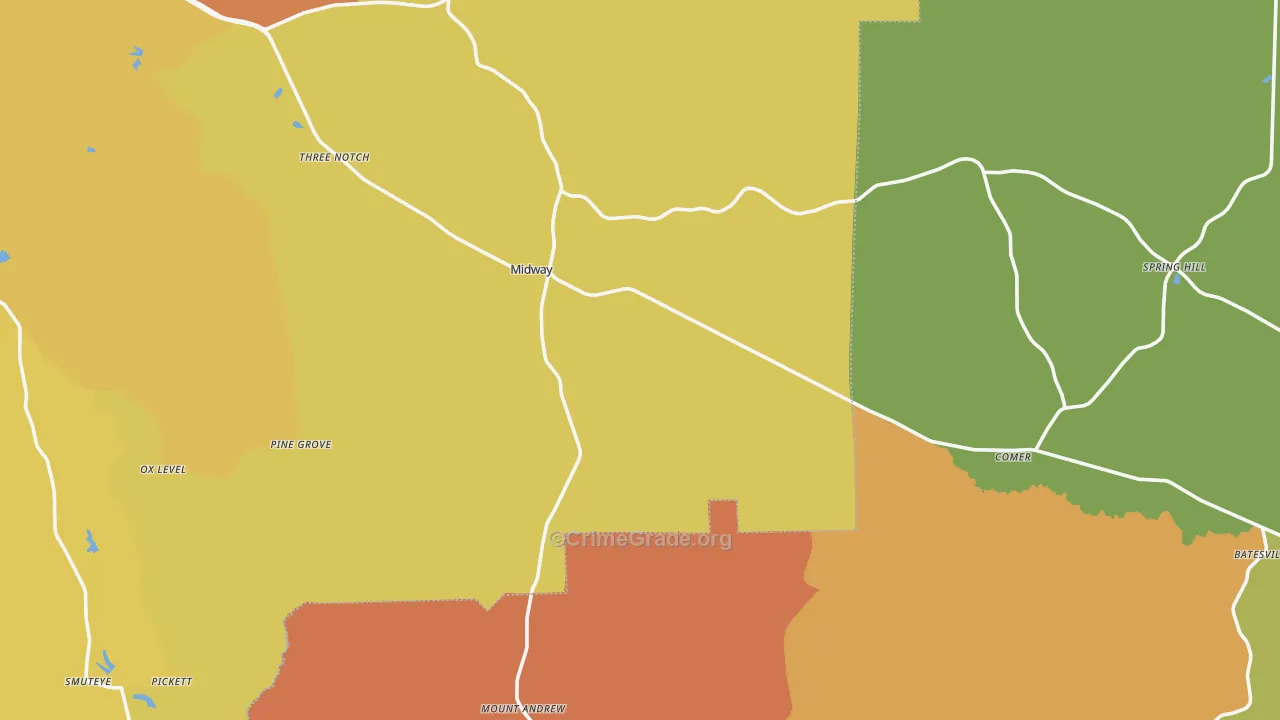 36053, AL Map of Drug-Related Crime Rates
