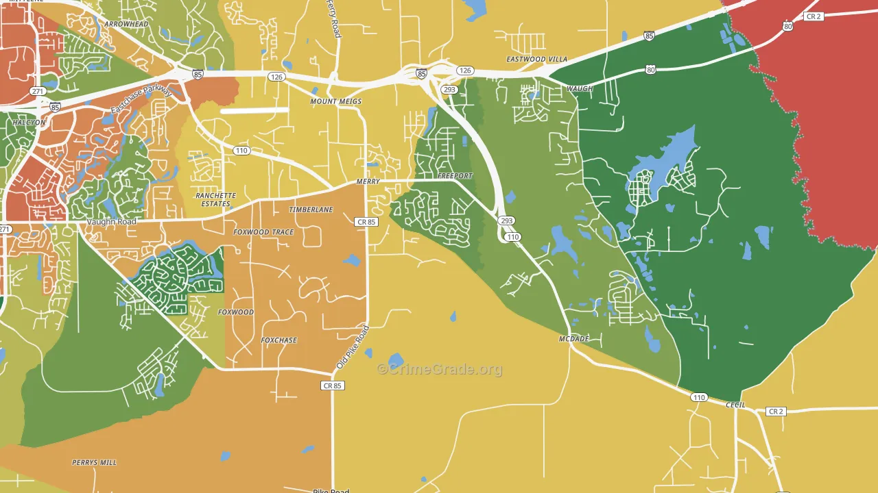 36064, AL Map of Drug-Related Crime Rates