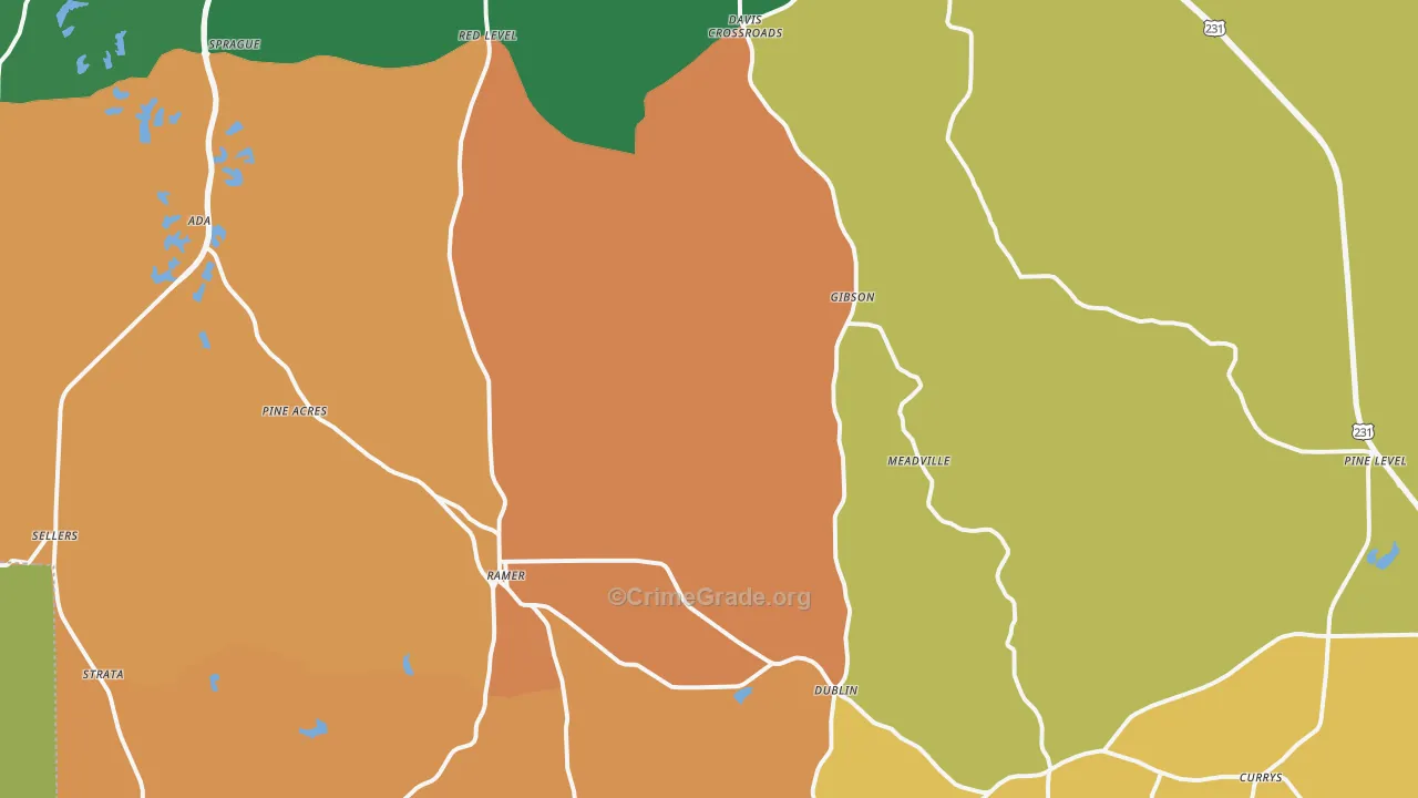 36069, AL Map of Drug-Related Crime Rates
