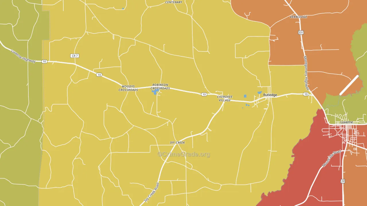 36071, AL Map of Drug-Related Crime Rates
