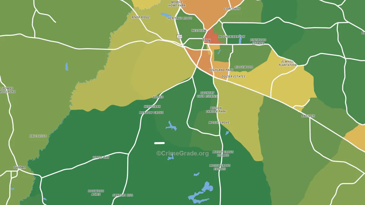 36079, AL Map of Drug-Related Crime Rates