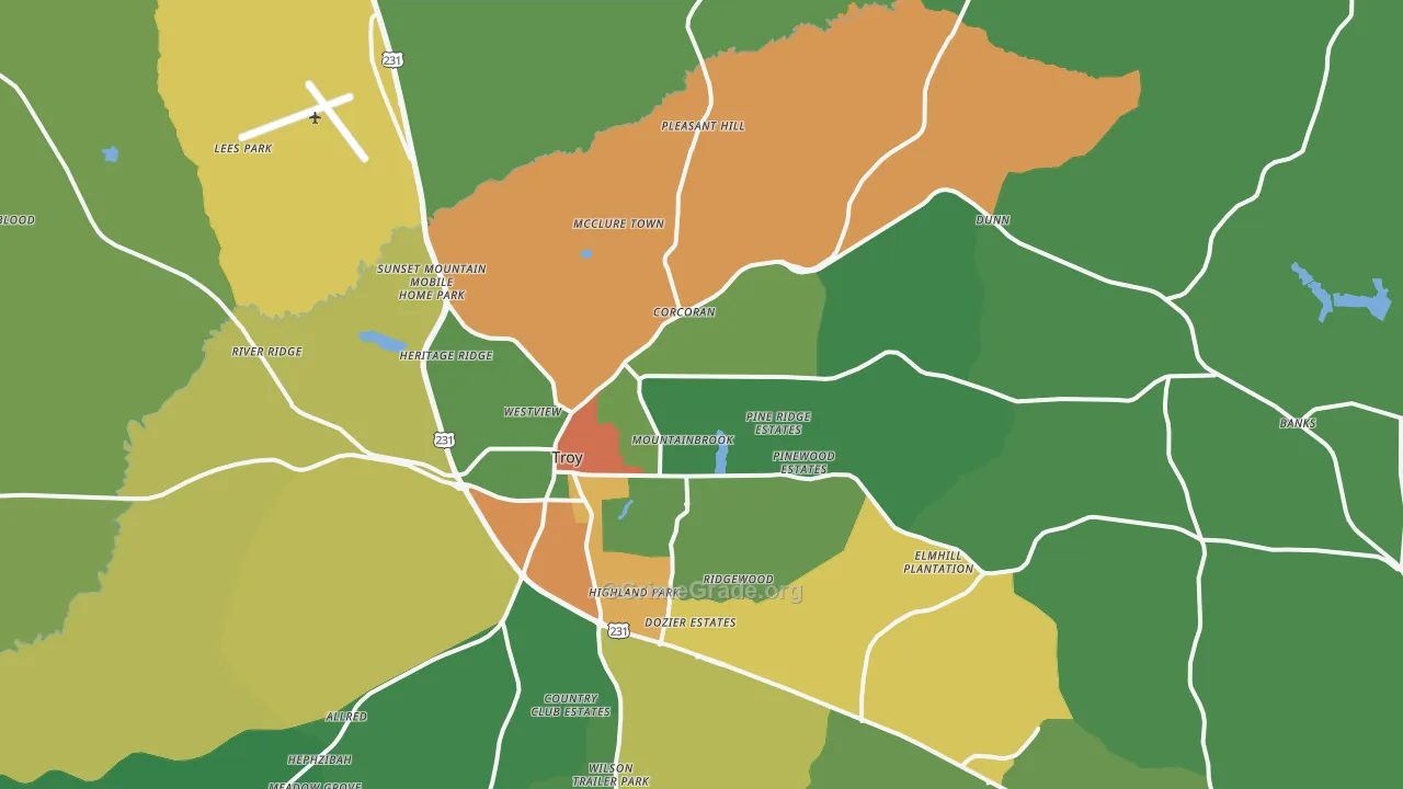 36081, AL Map of Drug-Related Crime Rates
