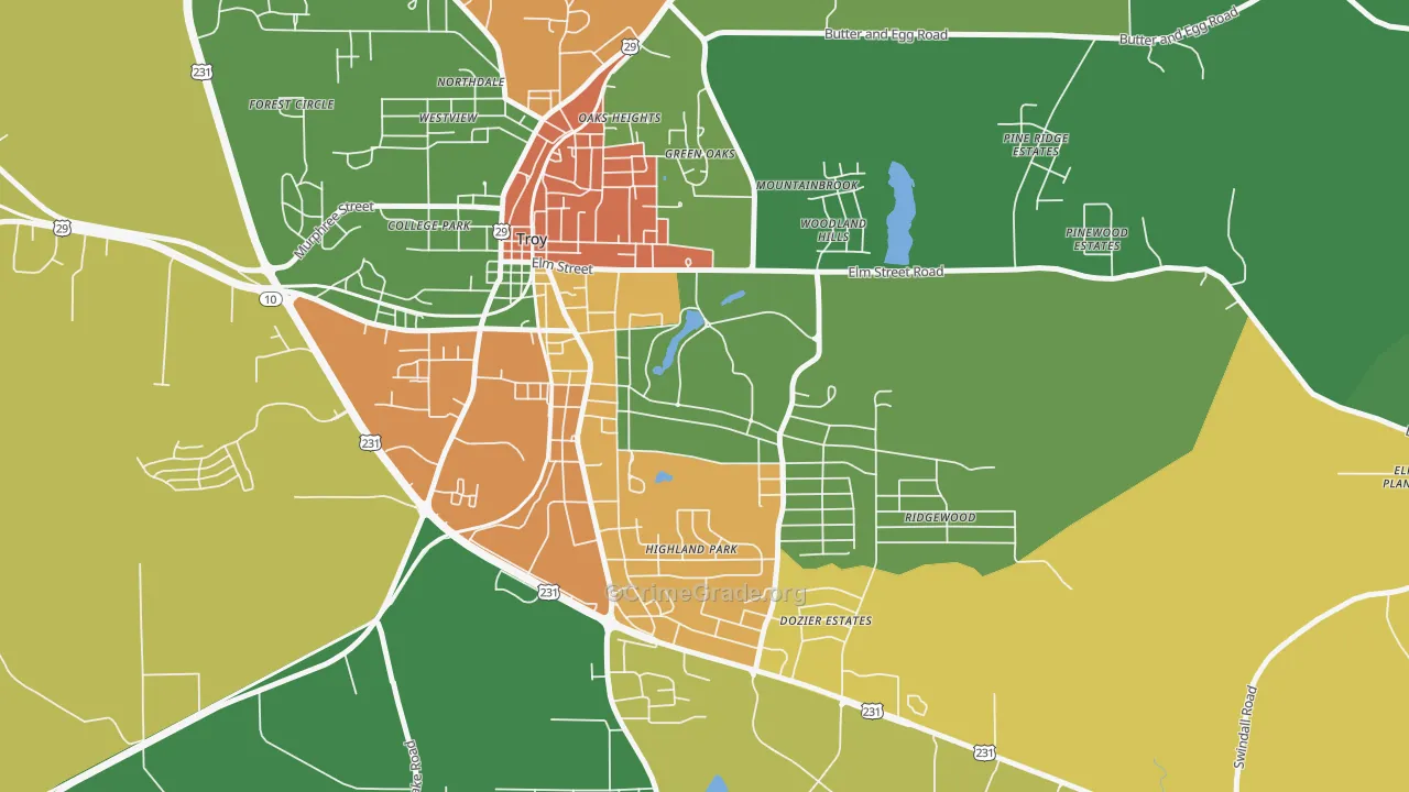 36082, AL Map of Drug-Related Crime Rates