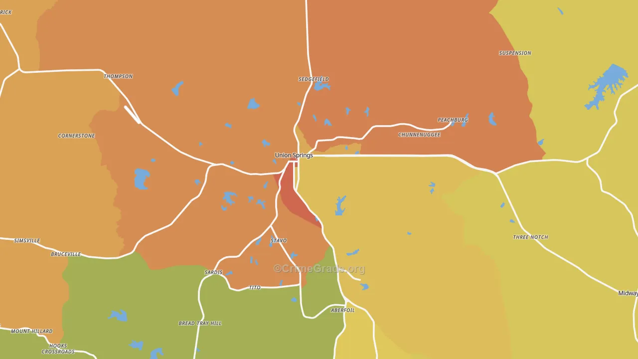 36089, AL Map of Drug-Related Crime Rates