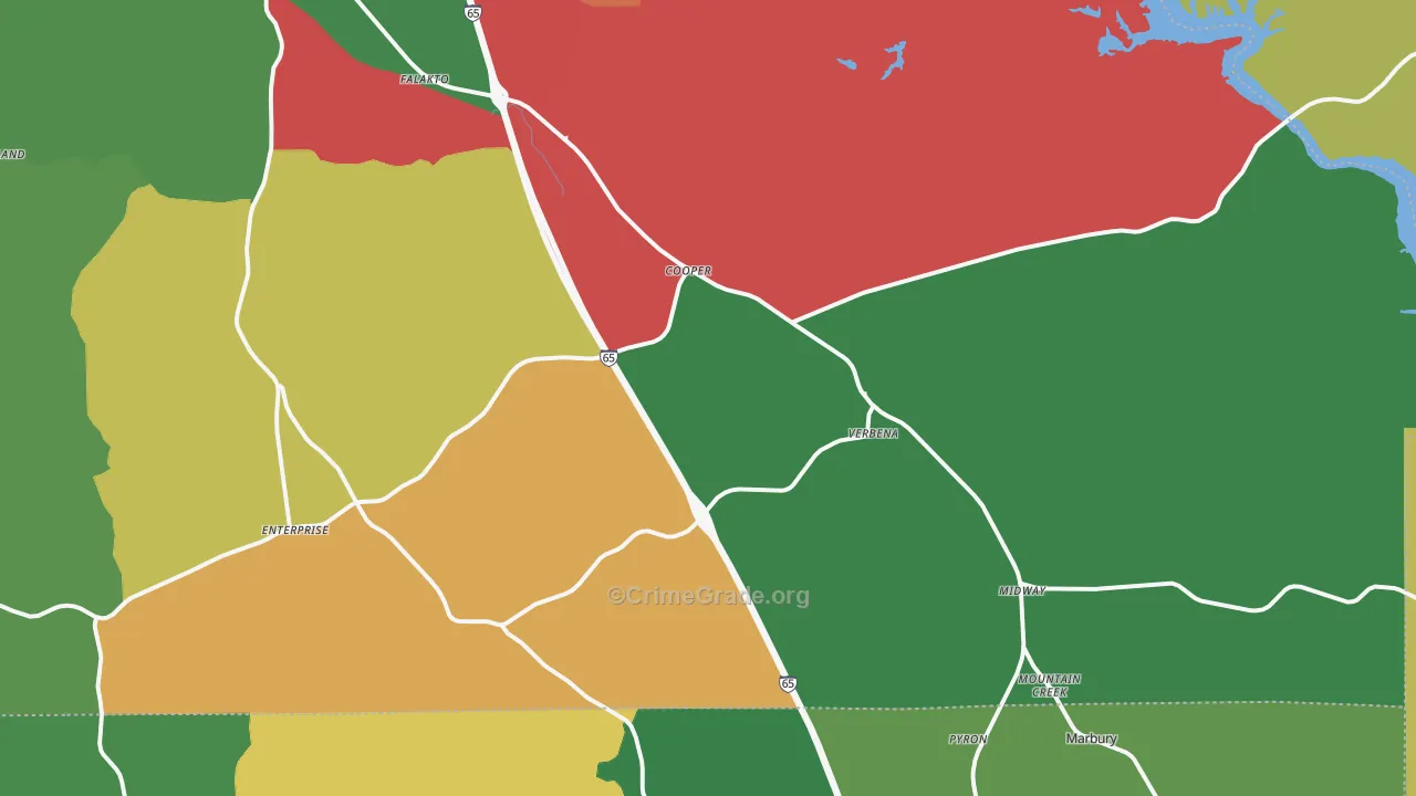 36091, AL Map of Drug-Related Crime Rates