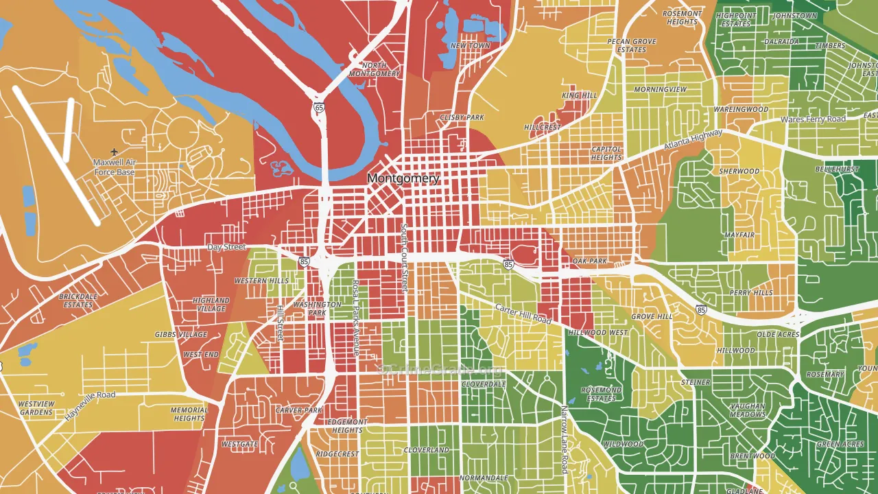 36104, AL Map of Drug-Related Crime Rates