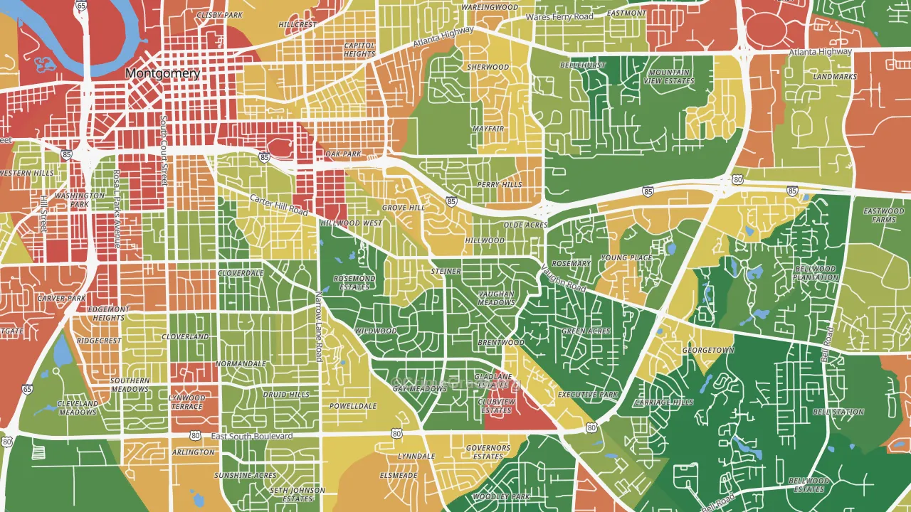 36106, AL Map of Drug-Related Crime Rates