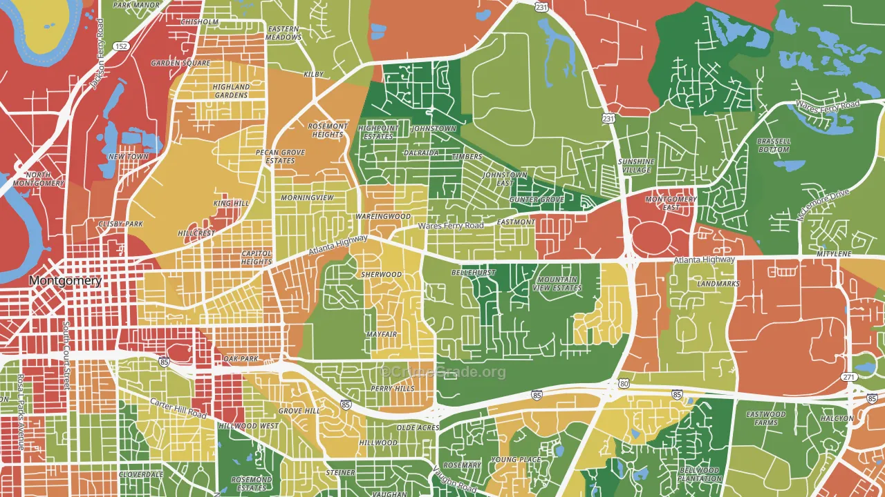 36109, AL Map of Drug-Related Crime Rates