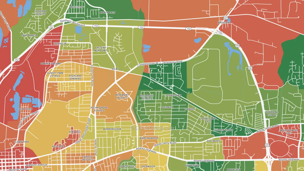 36114, AL Map of Drug-Related Crime Rates
