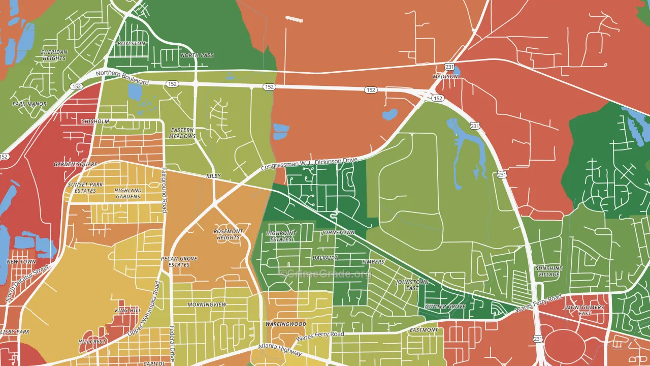 36115, AL Map of Drug-Related Crime Rates